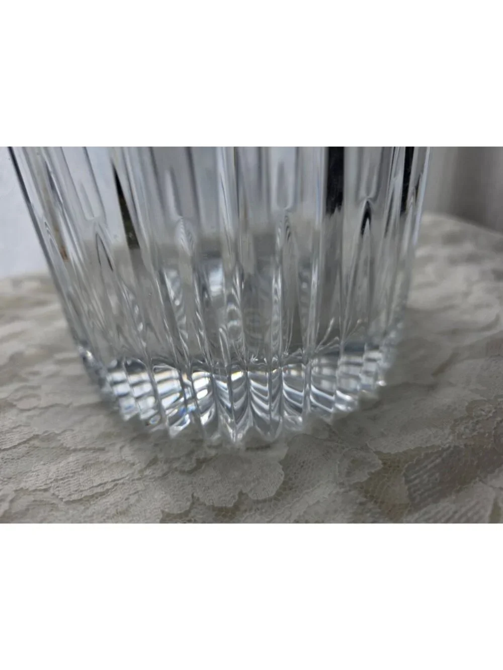 Mikasa Arctic Lights Crystal Clear Glass Ice Bucket Metal Handle